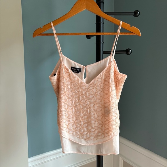 Bebe Pink Asymmetrical Embellished Camisole - Picture 4 of 6